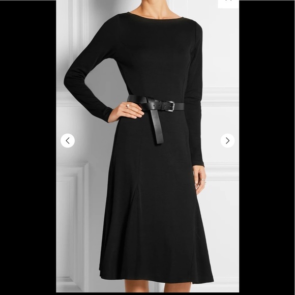 Michael Kors Black Belted Jersey Midi Dress - Picture 2 of 5